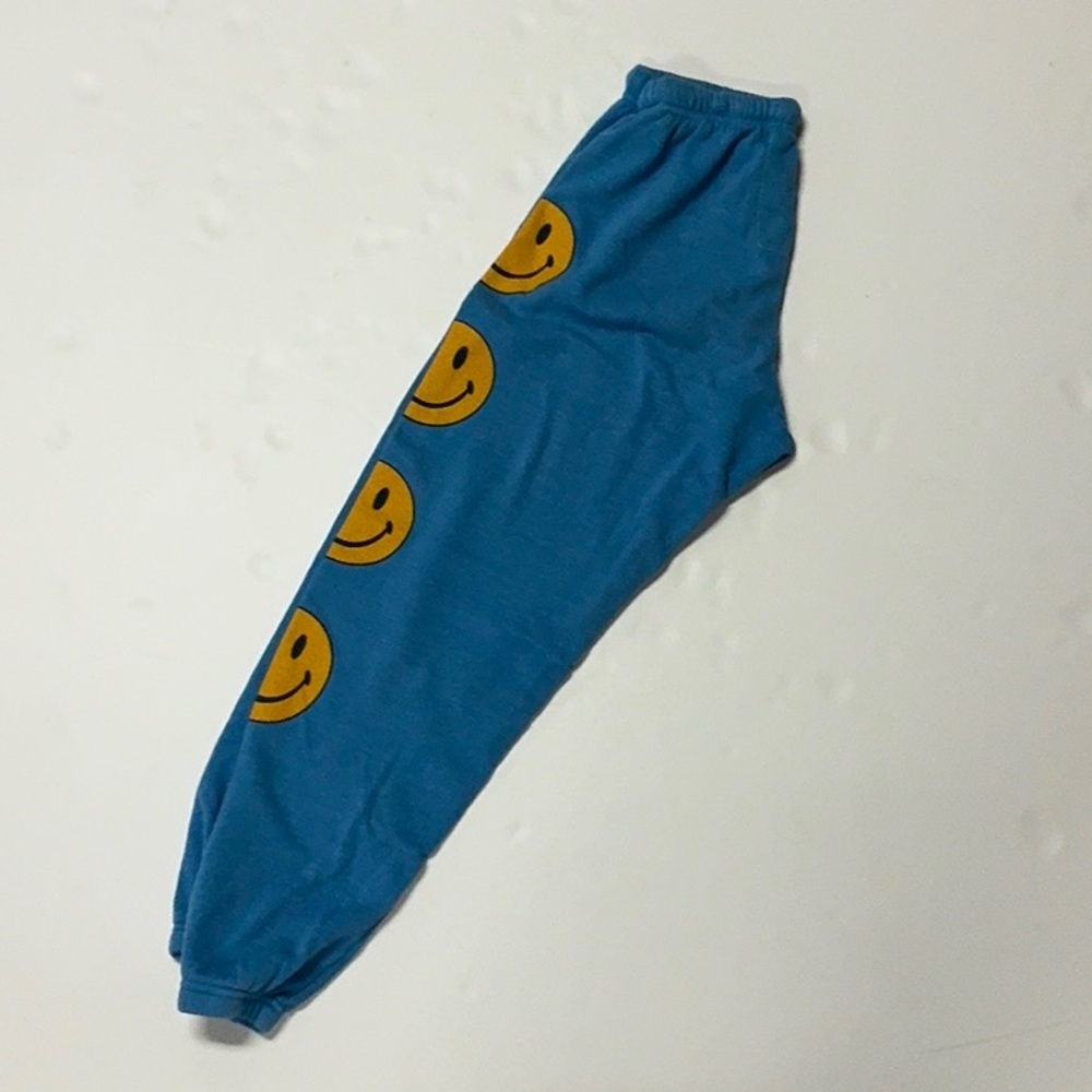 Aviator Nation Blue and Yellow Smiley Track Pants